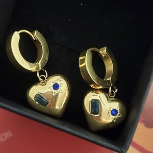 14K Gold Plated Heart earrings 💖